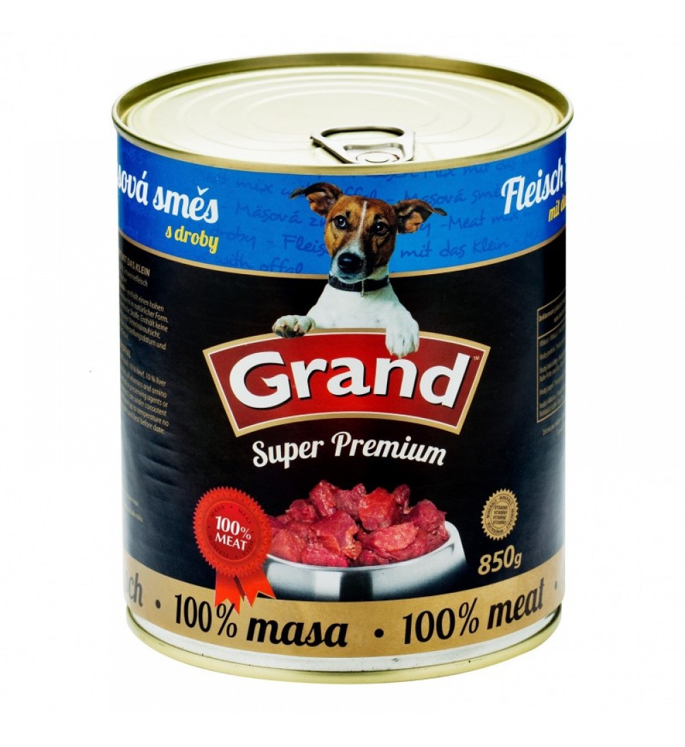 Grand Super Premium Masová směs 850 g  - konzervy pro psy