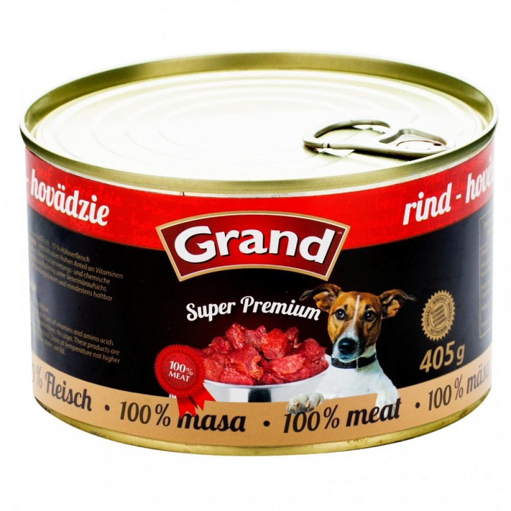 Grand Super Premium Hovězí 405 g  - konzervy pro psy