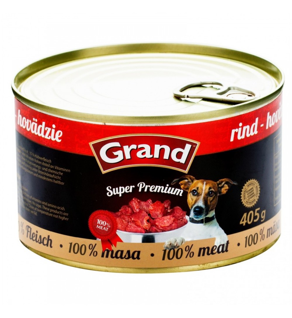 Grand Super Premium Hovězí 405 g  - konzervy pro psy