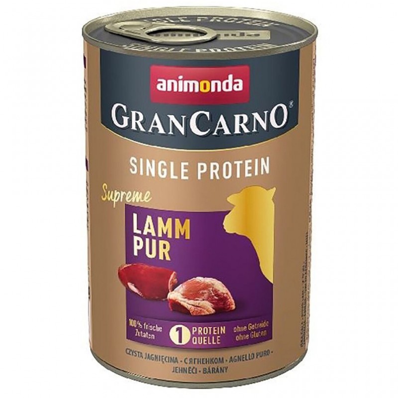 Konzervy pro psy GRANCARNO Single Protein 400 g čisté jehněčí, pochoutkové krmivo pro psy