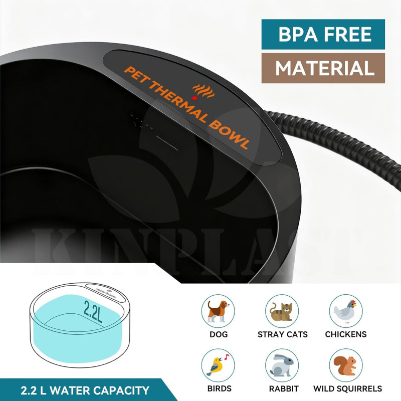 Vyhřívaná miska pro psy a jiná zvířata 2,2 l, 35 W, zabraňuje zamrznutí vody