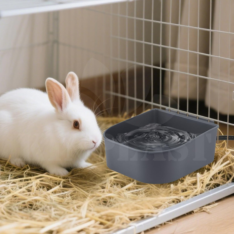 Vyhřívaná miska pro psy a jiná zvířata 1,0 l, miska zabraňuje zamrznutí vody, 1,7m ocelový kabel, vhodné pro drůbež, králíky