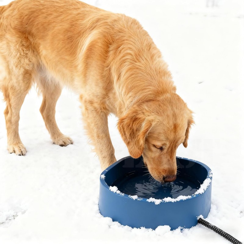 Vyhřívaná miska pro psy a jiná zvířata 3,5 l, regulace teploty 25–35 °C, bez BPA, 2m ocelový kabel, zabraňuje zamrznutí vody