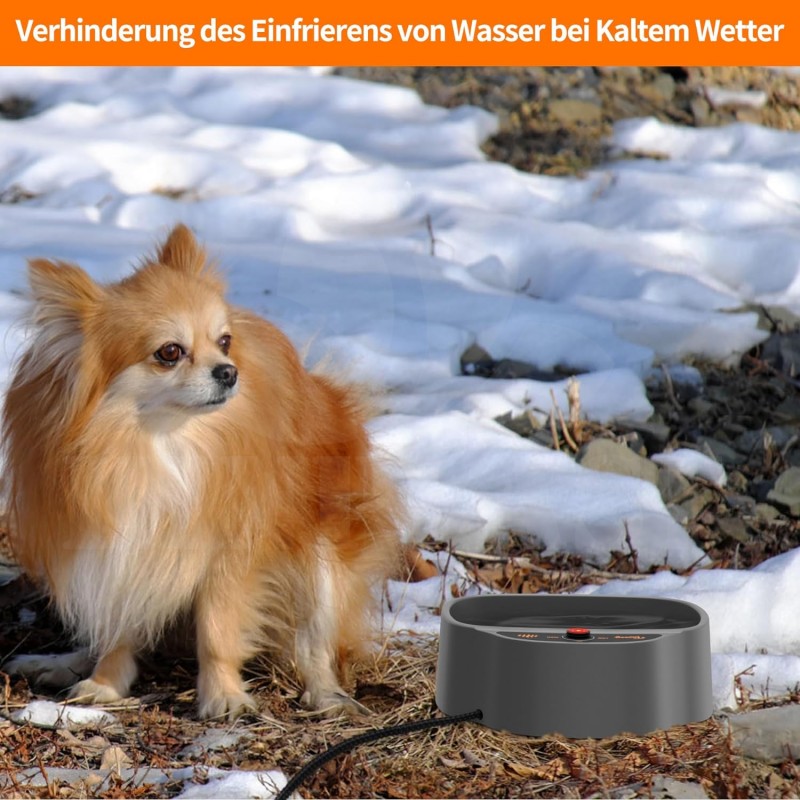 Vyhřívaná miska pro psy a jiná zvířata 2,5 l, 2-úrovňové nastavení teploty, zabraňuje zamrznutí vody