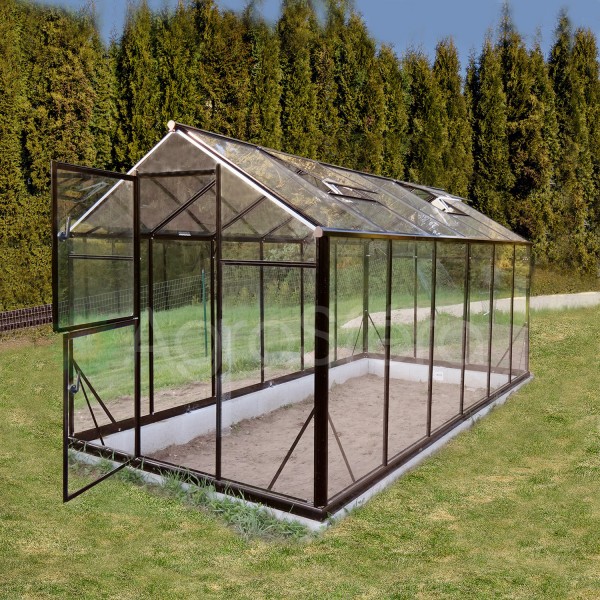 Skleník SANUS GLASS L-08, 220 x 360 cm, z tvrzeného skla 4 mm