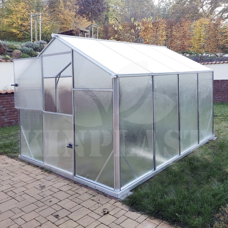 Skleník KINPLAST HYBRID L-05, 220 x 220 cm, rozptylové sklo 4 mm + 6 mm polykarbonát