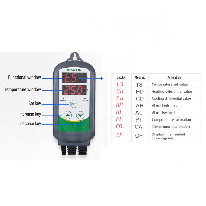 Digitální termostat s NTC senzorovou sondou pro ohřev i chlazení