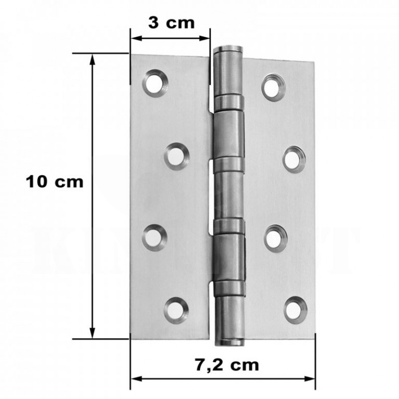 Nerezový dveřní pant 10 x 7,2 cm - 2 kusy