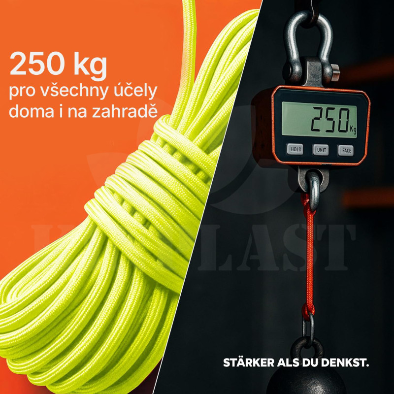 Zahradní šňůra Paracord 550, 15 metrů, 4 mm, 9 pramenů, nylon & polyester, ideální pro na vyvazování rostlin a univerzální použití