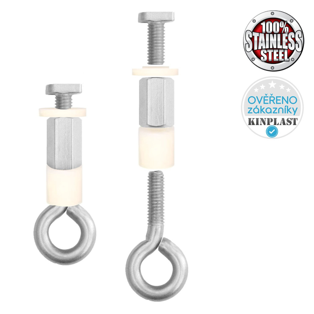 Skleníkové závěsné oko 10 kusů, stabilní nerezové očko 8 mm, pro pnoucí rostliny, vedení rajčat a šňůr, pro závěsné květináče