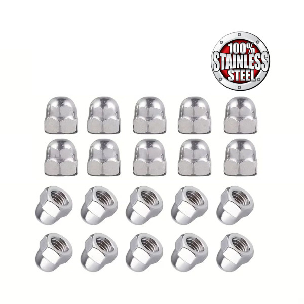 Skleníkové kuželové matice 10 kusů M6 z ušlechtilé oceli Nerez A2 DIN 6923 pro naše šrouby M6 a stabilní držáky