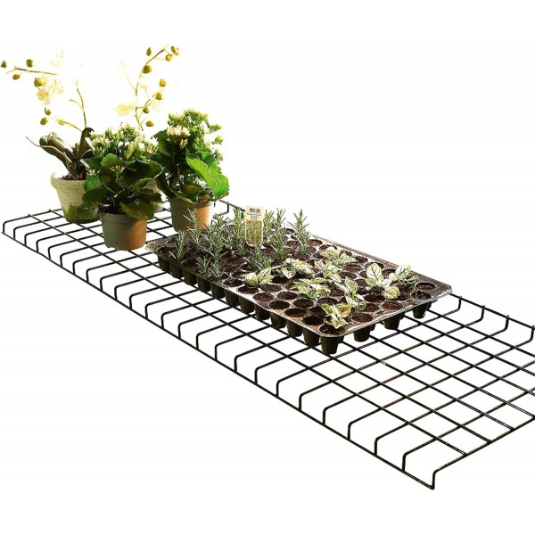 Polička, regál do skleníku Biogreen 120 × 40 cm, ideální pro skleníky, sklopná z mřížkových polic z kovu