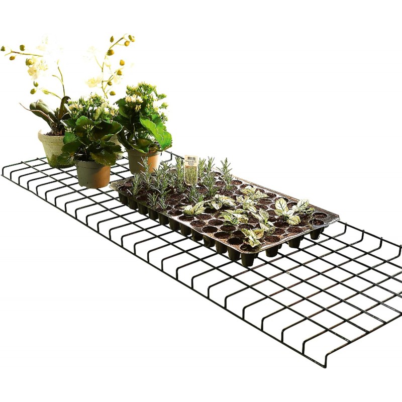 Polička, regál do skleníku Biogreen 120 × 40 cm, ideální pro skleníky, sklopná z mřížkových polic z kovu