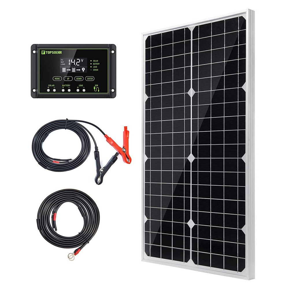 Solární fotovoltaický panel 30 W 12 V, monokrystalický solární modul s 10 A solární nabíječkou