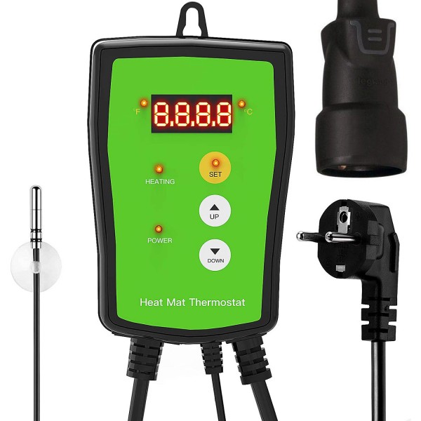 Digitální termostat Heat Mat pro skleníky, regulace až 1000 W, výkon k regulaci až 4,3 A