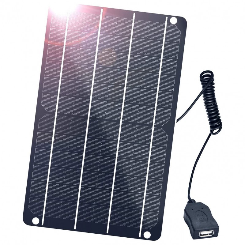 Solární panel Monokrystalický 5V/6W silikonový solární panel s USB, stačí ho zapojit a užívat