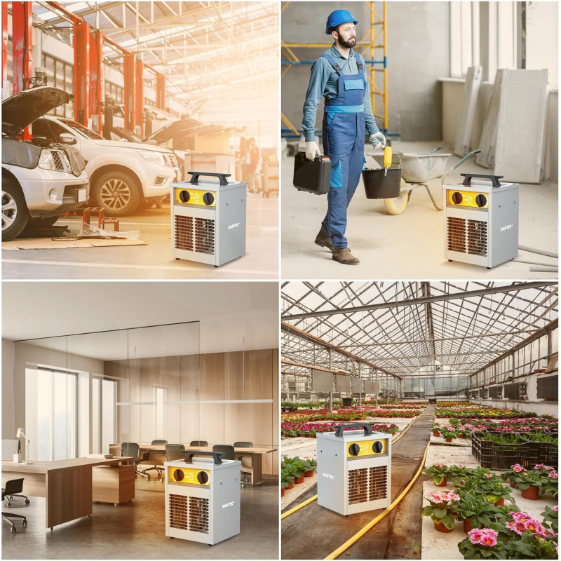 Elektrické topidlo 2000 W Dahtec, topný ventilátor, vytápění skleníků a zimních zahrad s termostatem, 3 stupně výkonu