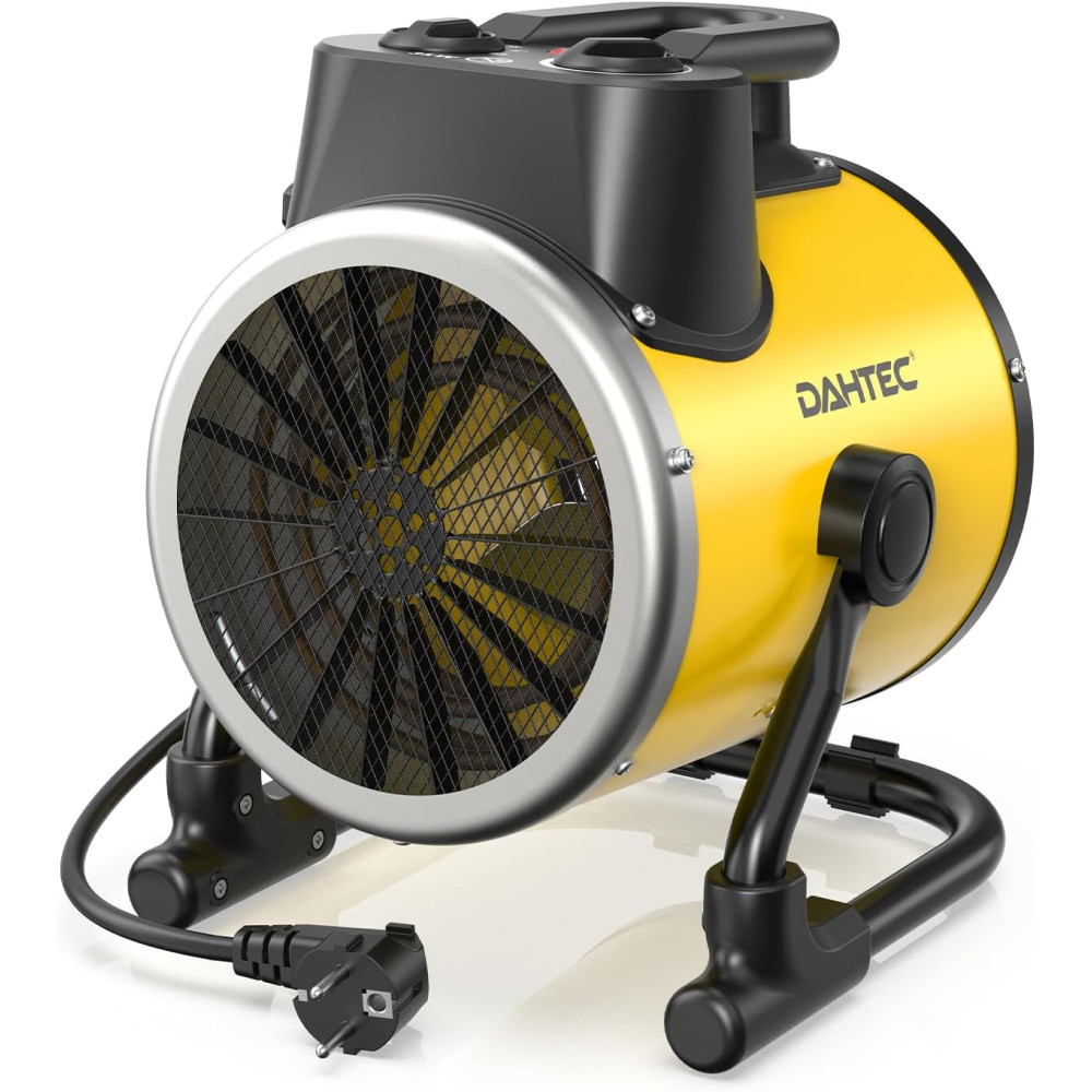 Elektrické topidlo 3000 W Dahtec, topný ventilátor, vytápění skleníků a zimních zahrad s termostatem, 3 stupně výkonu