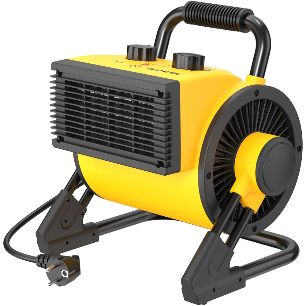 Elektrické topidlo 3000 W Dahtec, topný keramický ventilátor, vytápění skleníků s termostatem, 3 stupně topení