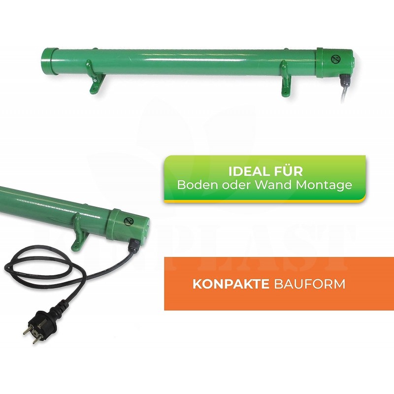 Elektrický přímotop/konvektor Bio Green, protizámrazová ochrana skleníku, zelený, 135 W, 92 cm