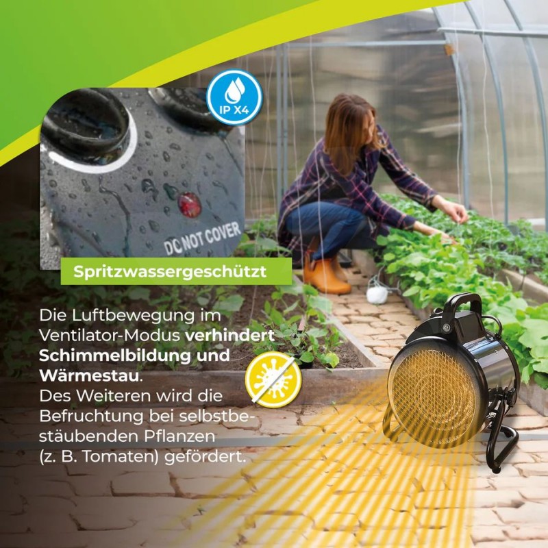 Vytápění skleníku BioGreen Palma 2000 W, nerezové provedení + Digitální termostat se snímačem až 3000 W k regulaci Vytápění skleníku BioGreen Palma 2000 W, nerezové provedení + Digitální termostat se snímačem až 3000 W k regulaci