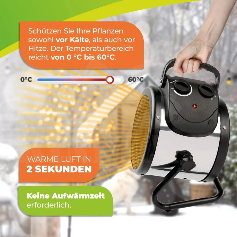 Vytápění skleníku BioGreen Palma 2000 W, nerezové provedení + Digitální termostat se snímačem až 3000 W k regulaci Vytápění skleníku BioGreen Palma 2000 W, nerezové provedení + Digitální termostat se snímačem až 3000 W k regulaci