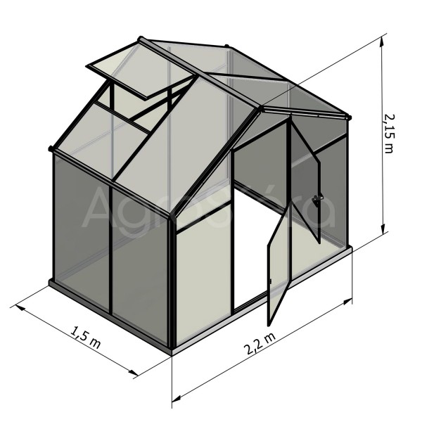 Skleník GAMPRE SANUS 220 x 140 cm, L-3, 6mm + zdarma otvírače, pásky a svorky