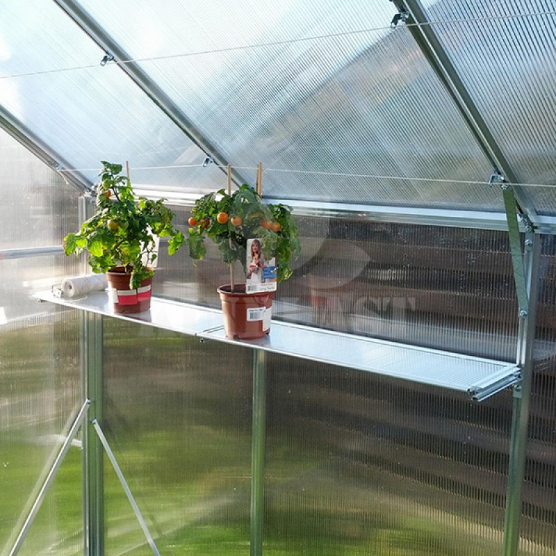 Polička 71 x 21 cm pro zahradní skleníky GAMPRE SANUS z hliníkového profilu a polykarbonátu