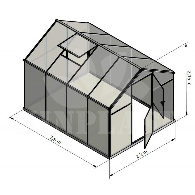 Skleník GAMPRE SANUS 220 x 290 cm, L-7, 6mm + zdarma otvírače, pásky a svorky