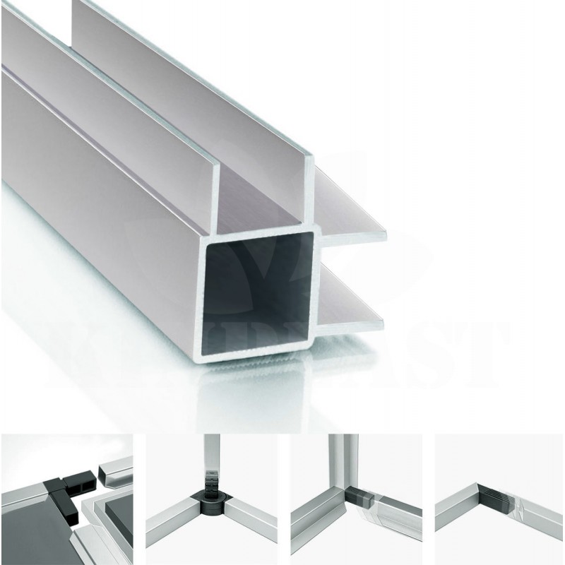 Pařeniště Expert, hliníkový vyvýšený mini skleník z 10 mm polykarbonátu,  35 x 73 x 73 cm, čiré stěny
