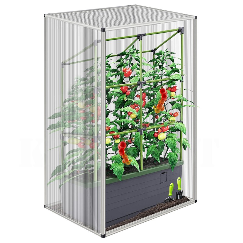Rajčatový skleník Hobby, 6 mm tepelně izolační polykarbonátové desky, 75 x 75 x 140 cm, bez dveří a vysokého záhonu