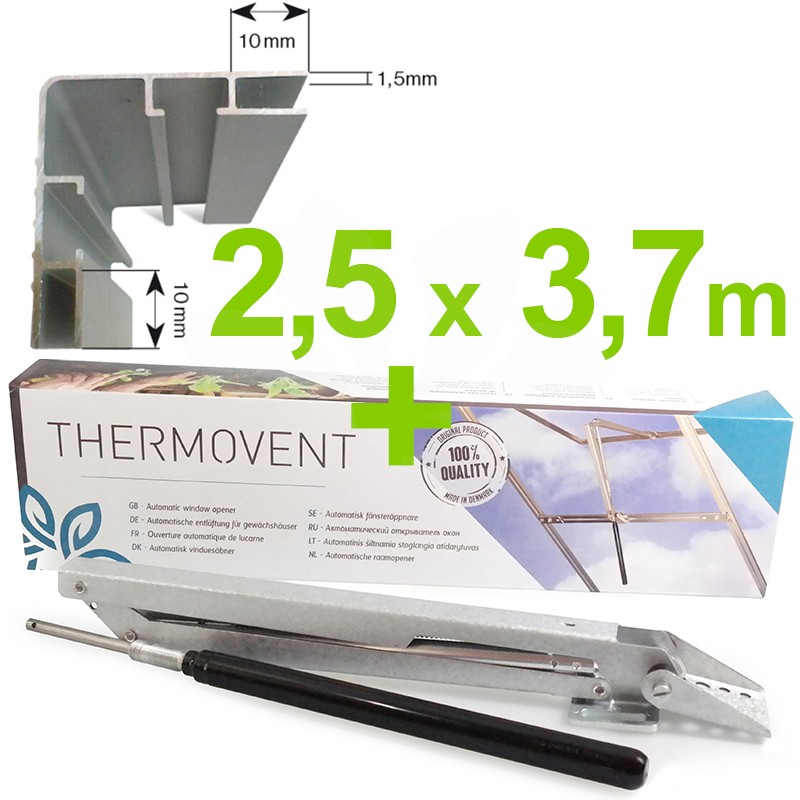 Skleník KOMFORT 7550 STRONG + automatické otvírače