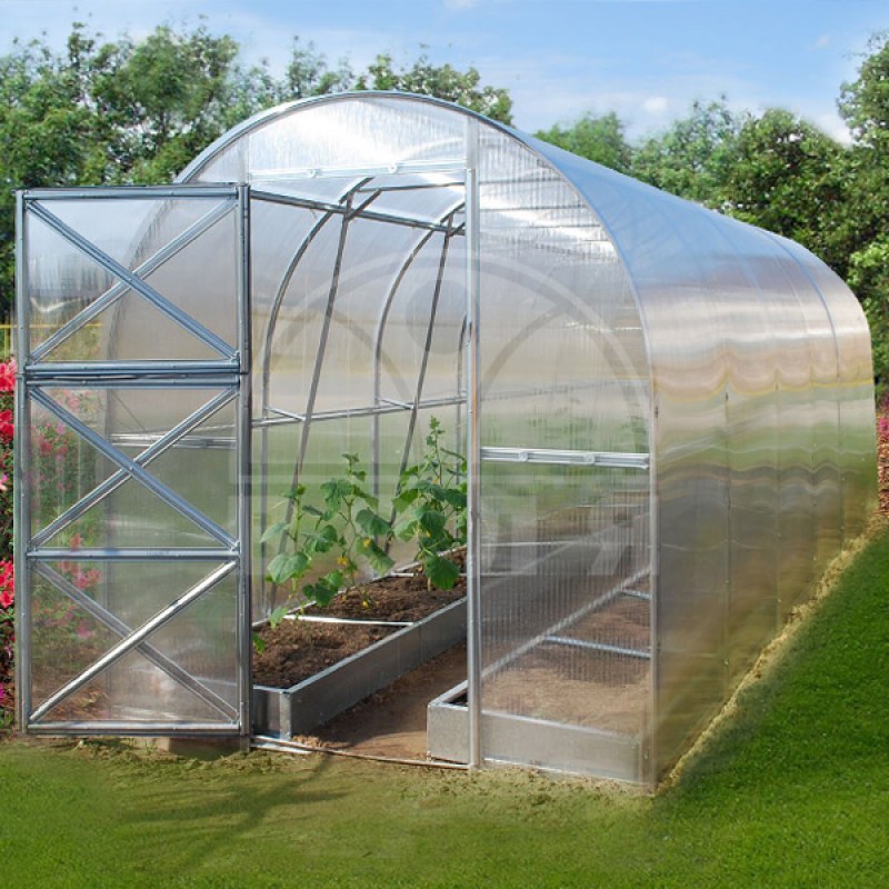 Skleník DVUSHKA 8x2 m zahradní polykarbonátový skleník Volya LLC