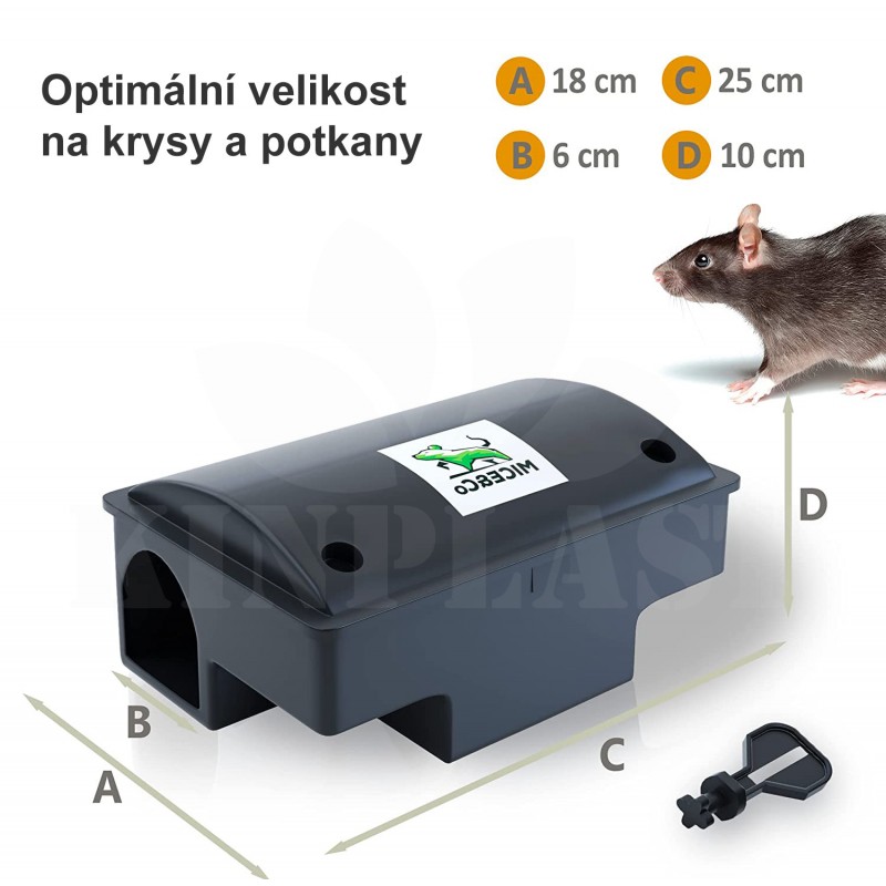 Deratizační stanice na jed pro krysy Mice&Co, 25 x 18 x 10 cm