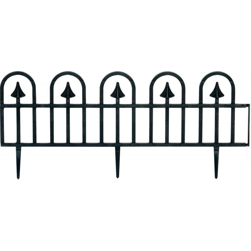 Zahradní okrasný plůtek, plast - imitace kovaný plot 3,9 m - 78 x 24 cm, barva černá
