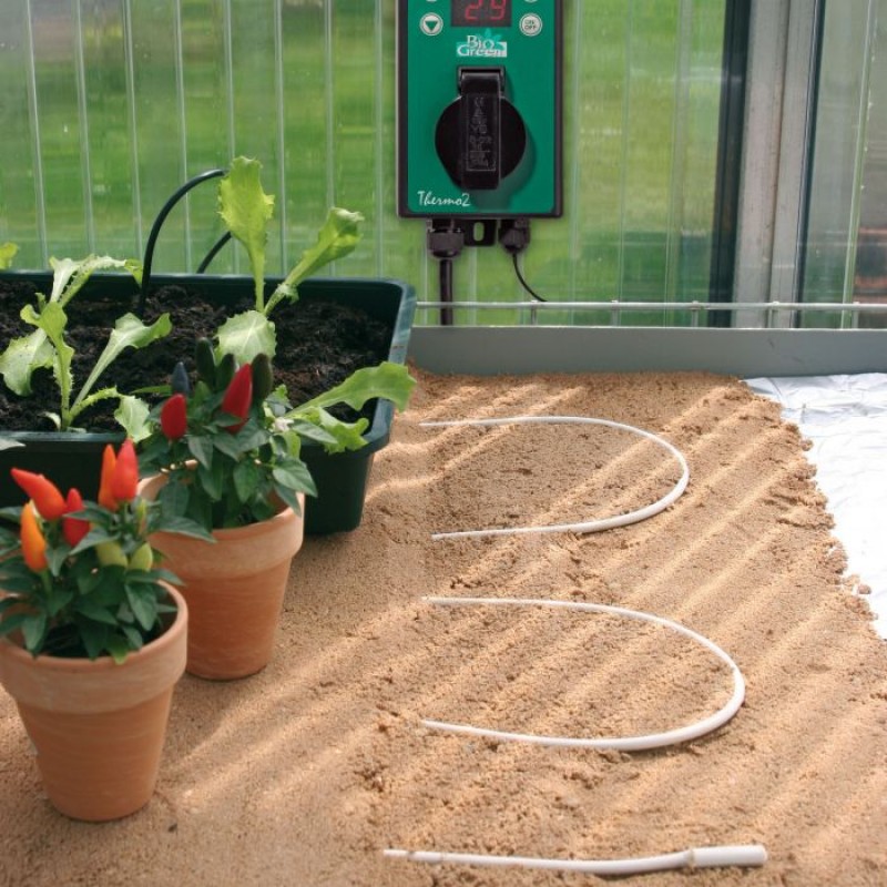 Topný kabel 10 m 100 W, Bio Green kabel, podlahový topný kabel, ochrana proti chladu pro rostliny