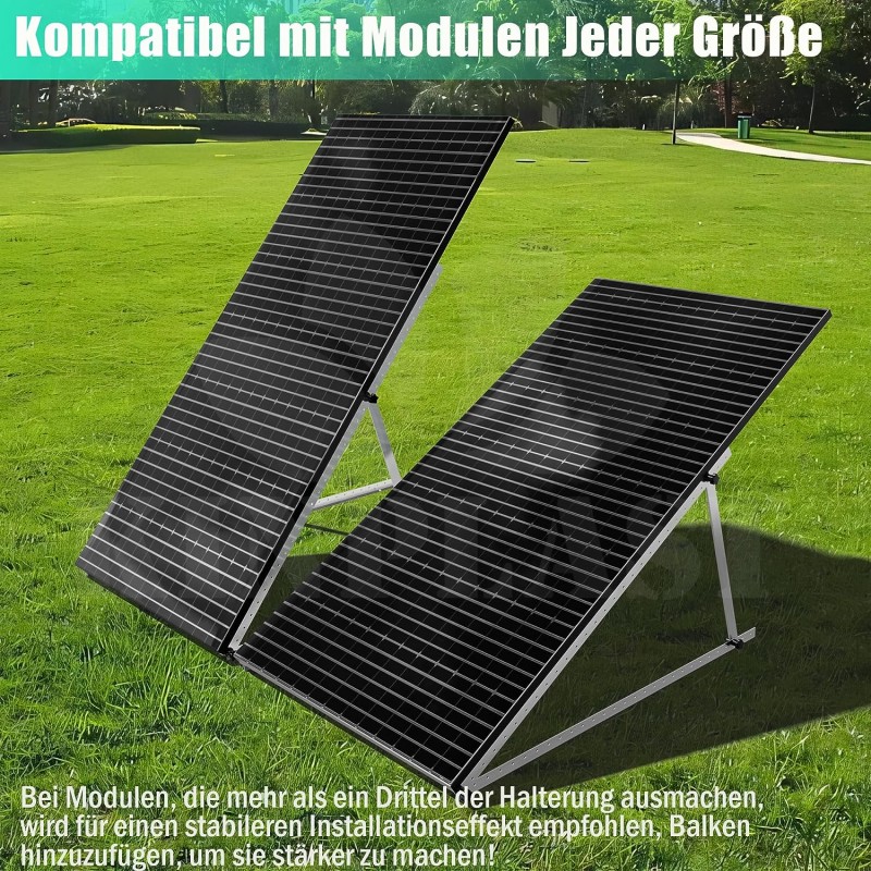 Držák solárního panelu do 1140 mm s nastavitelným úhlem až 90°, montáž solárních panelů 4 kusy