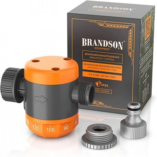 Zavlažovací hodiny Brandson, automatický časovač 15-120 minut, 2x 1,5V AAA baterie