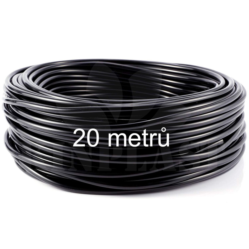 Zavlažovací sada 20m, 20x regulovatelné kapkovače, 4/7 mm hadička, automatické, mechanické, bateriové hodiny zdarma