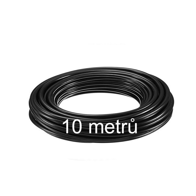 PE 6 mm Distribuční černá trubka 4/6 mm, 10 metrů, pro zavlažování