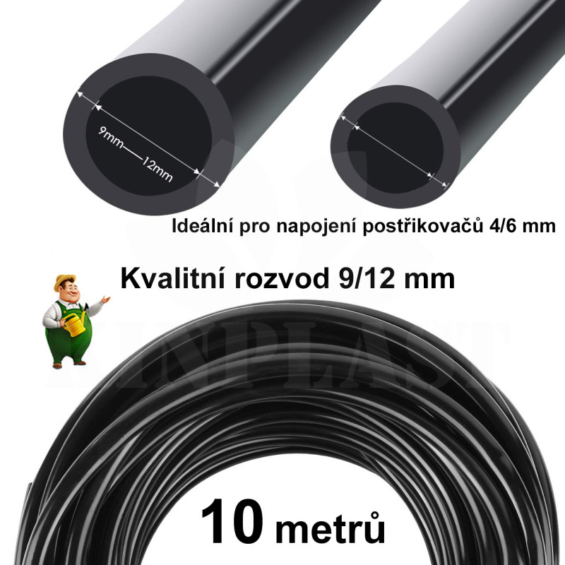 Zavlažovací sada 30m, 30x regulovatelné kapkovače, 9/12 (10m) a 4/7 mm (20m) hadička, velké příslušenství