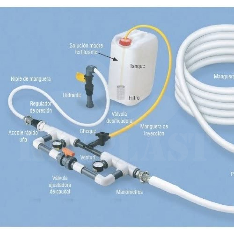 Dávkovač tekutého hnojiva, Venturiho injector, maximální objem závlahy 1 630 l/hod. vnější závit 3/4