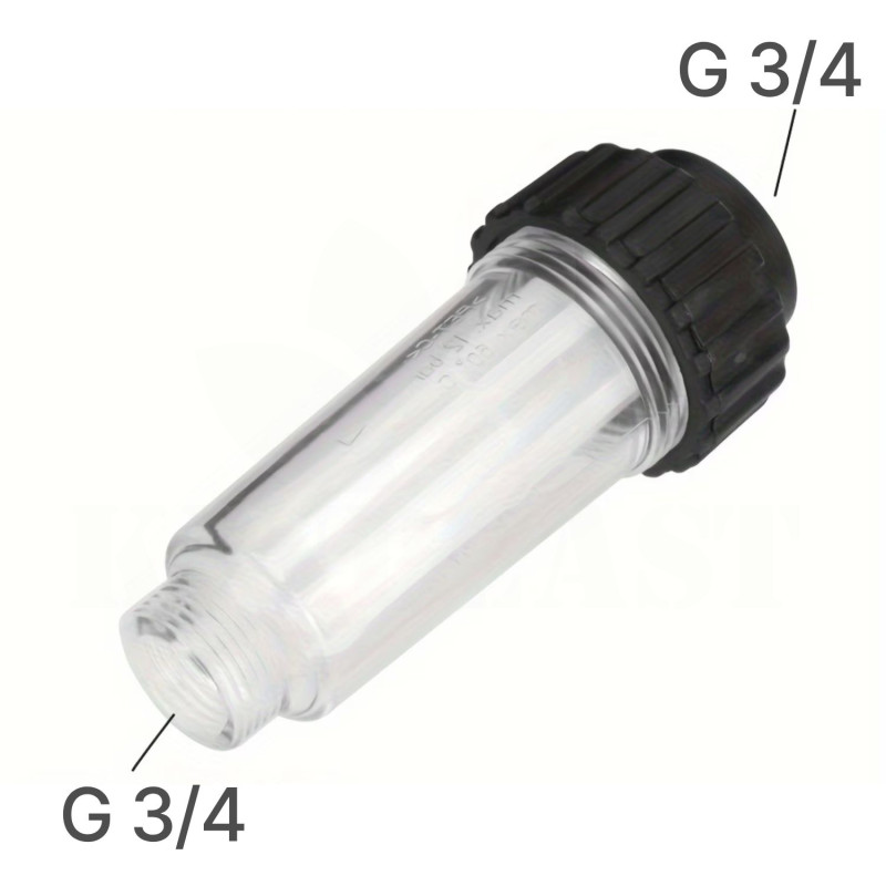 Vodní filtr pro závlahy a čerpadla, napojení G 3/4, filtr pro zachycení jemných mechanických nečistot, včetně adaptérů a filtru