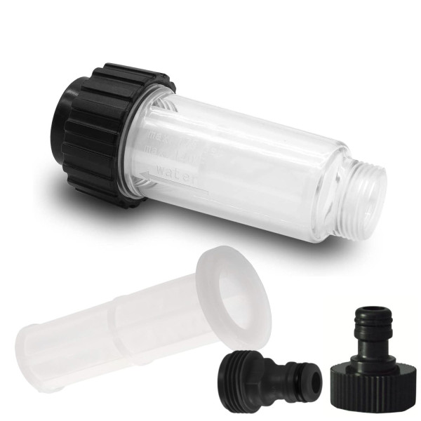 Vodní filtr pro závlahy a čerpadla, napojení G 3/4, filtr pro zachycení jemných mechanických nečistot, včetně adaptérů a filtru