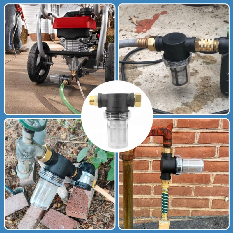 Vodní filtr pro závlahy a čerpadla, vysokotlaký čistič, sedimentní filtr s 40 Mesh sítkem, 2x extra 100 Mesh, 3x O-kroužek, 4x sítko