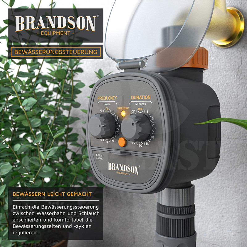 Zavlažovací sada 30m, 30x regulovatelné kapkovače, 4/7 mm hadička, automatické, mechanické, bateriové hodiny zdarma