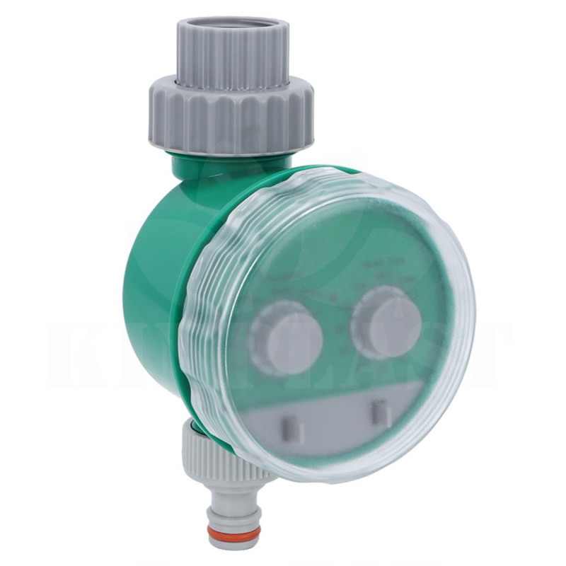 Zavlažovací hodiny analogové na 2x 1,5V AAA, tlak 0,5 až 4,0 barů, regulace času od 1 min až 2 hod a nastavení cyklu