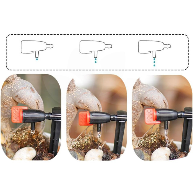 Automatická solární závlaha - 20 Rainpoint 45l/h, baterie 2600 mAh, zavlažovací systém 20 regulovatelných kapačů, 20 metrů