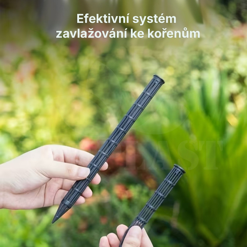 Zavlažovací hrot 25 cm, sada 10 ks, jednoduché zavlažování, provzdušnění a hnojení v jakémkoliv skleníku a záhonu ke kořenům