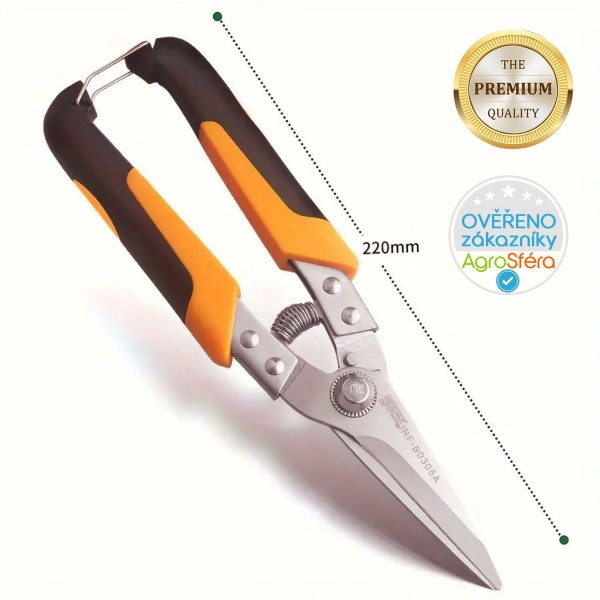 Zahradní nůžky Multifunkční 22 cm, rovné profesionální nerezové univerzální nůžky na všechno